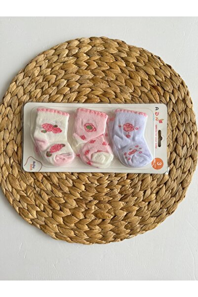 PİLEKİ BABY 3 LÜ SET KOMBİN YENİDOĞAN PAMUKLU KIZ BEBEK DESENLİ DANTELLİ PATİ...