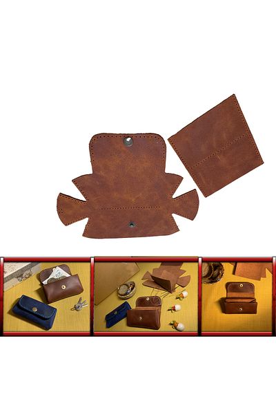 AiryFooT DIY Ready Cut Piece Leather Crazy Leather για την κατασκευή μικρών γυναικείων πορτοφώνων