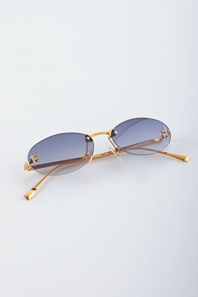 Kapin Fierx Oval Taşlı Tasarım Güneş Gözlüğü - Gri