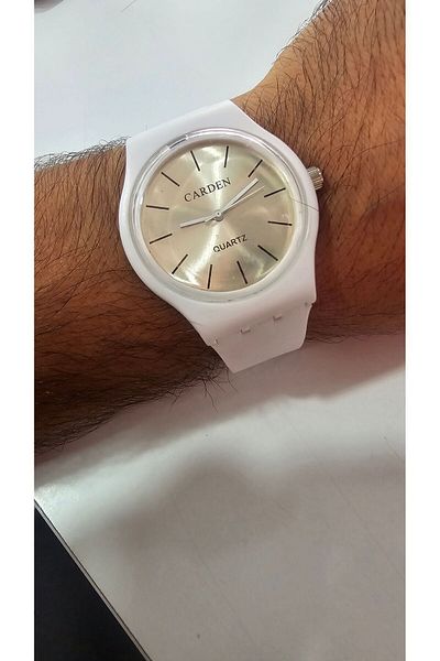CARDEN Unisex Silicone Band White Wristwatch