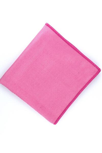 SİLVER HOME قماش تنظيف زجاجي من الألياف الدقيقة مقاس 40 × 40 سم بنمط البقلاوة - وردي