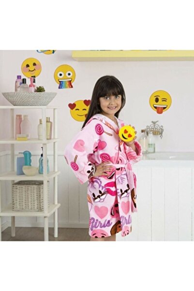 Taç Emoji Bornoz Lisanslı 4-6 Yaş
