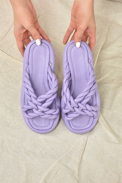 Fox Shoes Λιλά Γυναικείες Παντόφλες K848220509