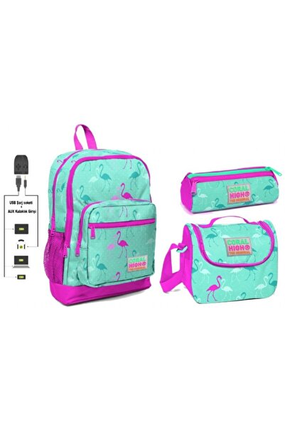 Yaygan Çanta Coral High Usb Ve Aux Çıkışlı Okul Çanta Seti - Kız Çocuk - Yeşi...
