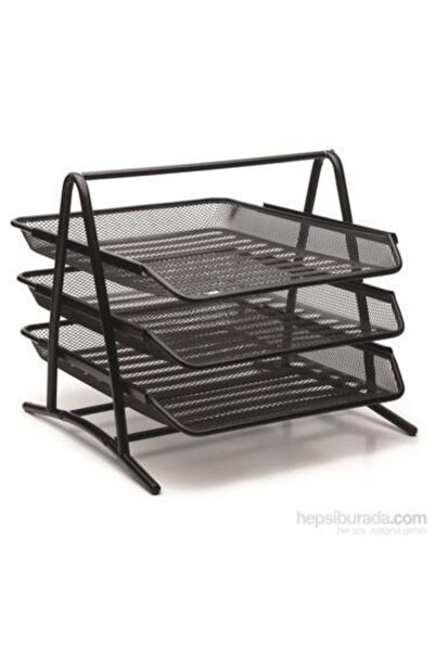 Bion Evrak Rafı Metal 3'lü Siyah 9304