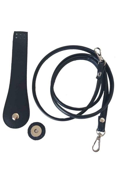 angel çanta aksesuar Set de telefoane mobile din piele artificială de culoare neagră argintie - cusut