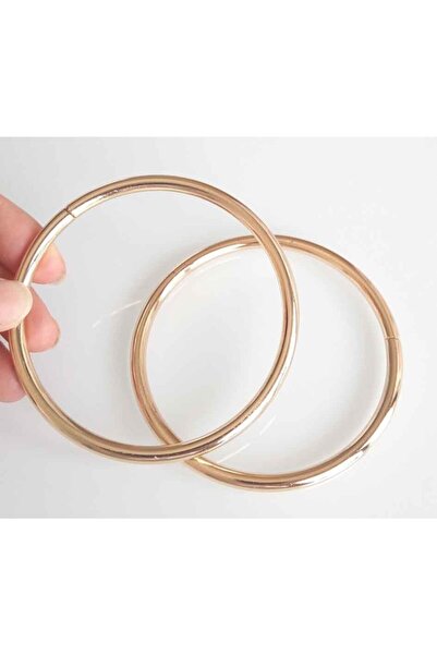 angel çanta aksesuar مقبض حقيبة معدني ذهبي فاتح مقاس 7 سم، حلقة