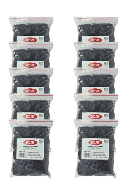 ekoset Black Pack Packaging Money Rubber 40 mm 10,000 Pieces
