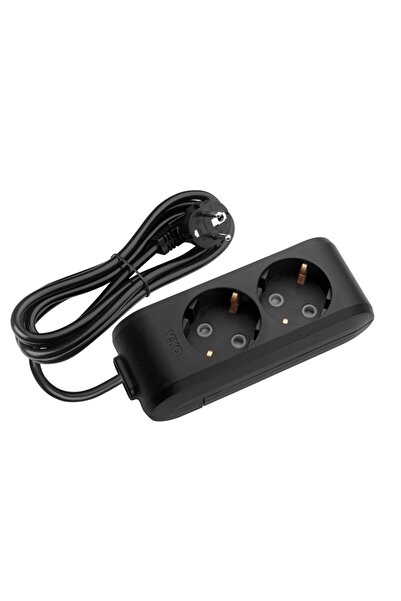 VİKO Multi-let Siyah Ikili 5 Metre Kablolu Grup Priz