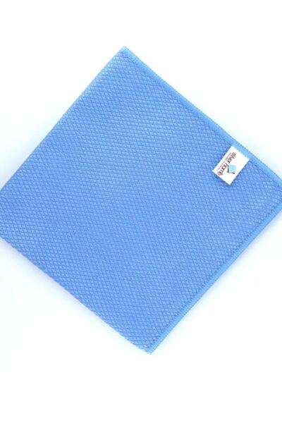 SİLVER HOME قطعة قماش تنظيف زجاجية من الألياف الدقيقة باللون الأزرق مقاس 40 × 40 سم