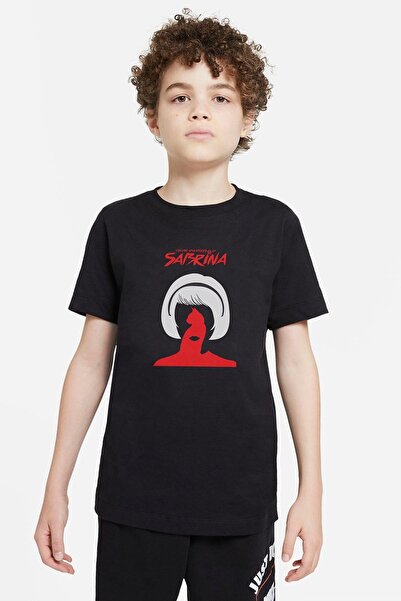 QIVI Unisex dečija crna majica sa motivom "Zimljave avanture Sabrine" Štampano