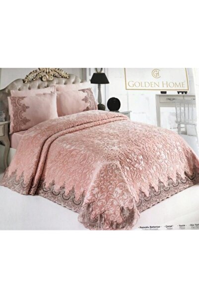 GOLDEN HOME Σετ κουβέρτας δαντέλας σε σκόνη