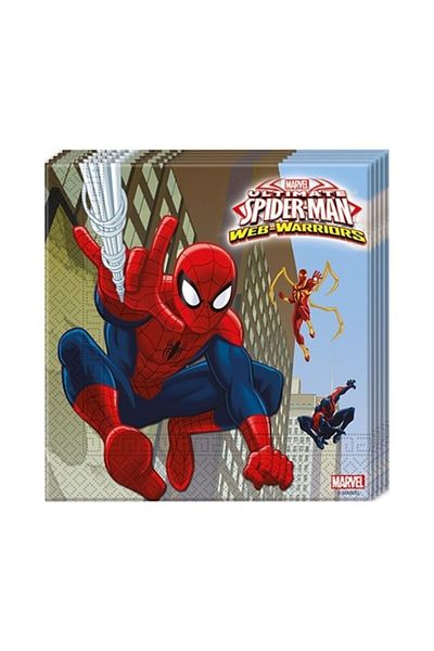 Huzur Party Store Χαρτοπετσέτα με θέμα τον χαρακτήρα Spiderman Spiderman Party Birthday Concept Αδειοδοτημένο 16 τεμάχια 16x16 cm