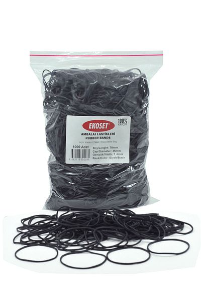 ekoset Black Pack Packaging Buckle Coin Rubber 1000 Pieces 70mm