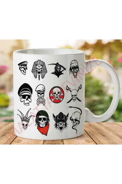 ART HEDİYE كوب مطبوع عليه رؤوس جافة على الجانبين