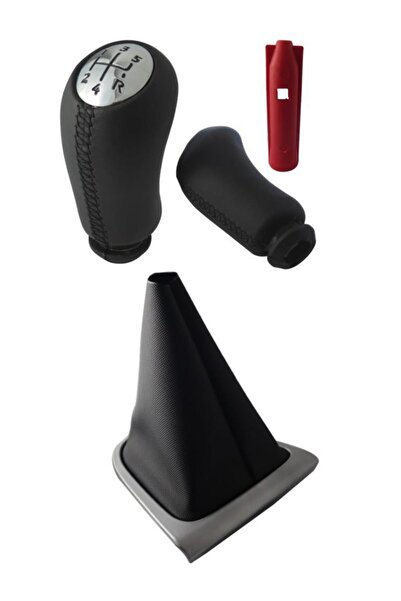 ZETOTO Clio 4 Deri Kaplama Vites Topuzu Ve Körüğü Siyah Takım 5 Ileri