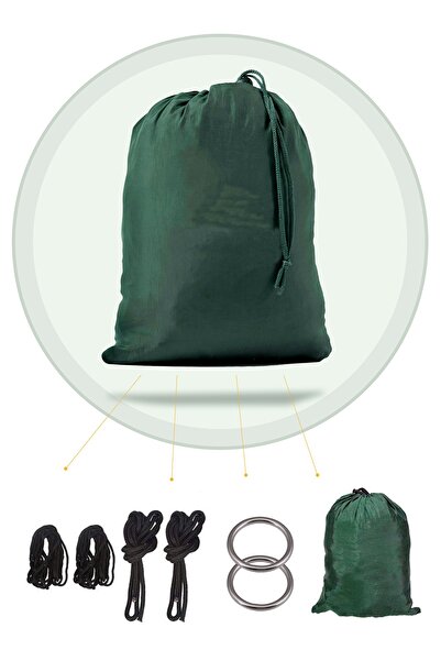 Ion Yeşil Cibinlikli Hamak - Salıncak Hamak - Sineklikli Koruyuculu Hamak -kamp Ve Piknik Hamağı