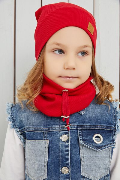 Babygiz Baby Girl Child Red String Hat Beanie Neck Collar Set Comfortable 100% Cotton Camisole Domestic