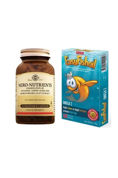 Solgar Nero-nutrients 30 Kapsül+easyfishoil Omega 3 Çiğnenebilir 30 Jel Tablet