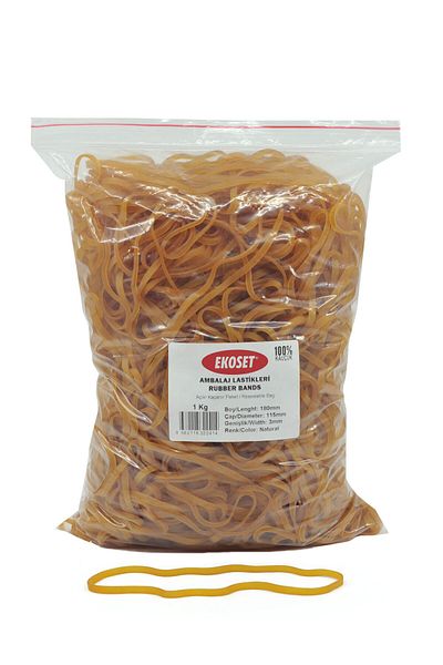 ekoset Wide Rubber Pack Packaging Case Rubber 18 Pieces 1kg 180x3