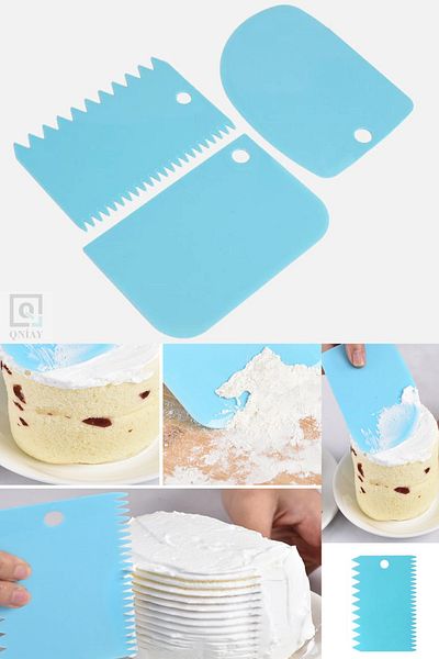 QNİAY Set of 3 Dough Cutting and Scraping Apparatus Dough Pastry Pastry Cake Donut Shaper Cutter Scraper Set