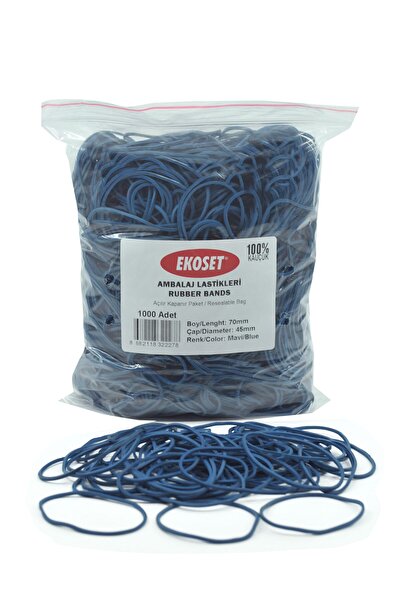 ekoset حزمة زرقاء التعبئة والتغليف مشبك عملة مطاطية 1000 قطعة 70 مللي متر