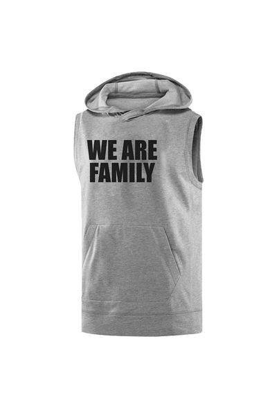 usateamfans Λευκό ανδρικό φούτερ χωρίς μανίκια 'We Are Family'