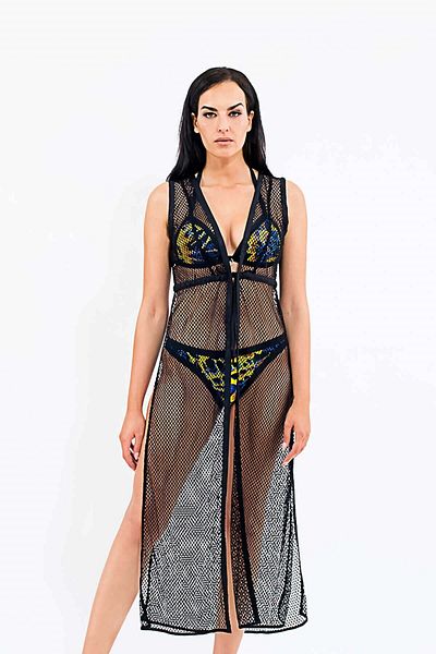 MED Alaya Maxi Pareo Kimono Black