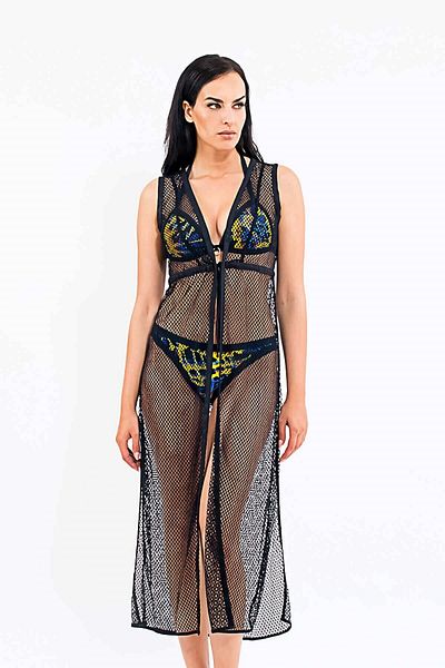 MED Alaya Maxi Pareo Kimono Black