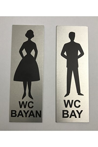 SE-Dizayn Wc Tuvalet Tabelası 2 Adet Kapı Yönlendirme Levhası 5 Cm X 15 Cm