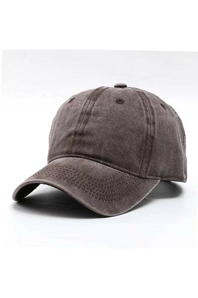 HemenALbence Plain Brown Washed Antique Hat
