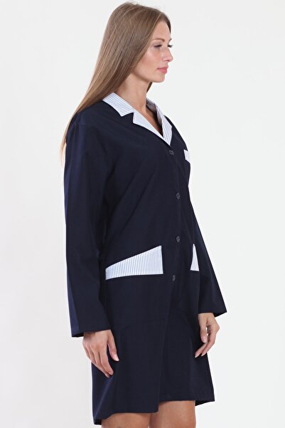 ModaCanel Moda Canel Women's Garnished Navy Blue Work Apron