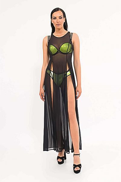 MED Maiami Maxi Beach Dress Pareo Black