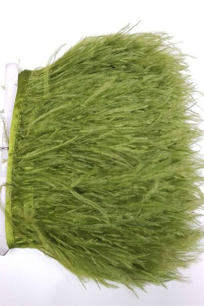 Hobigram Haki Yeşil Deve Kuşu Tüyü