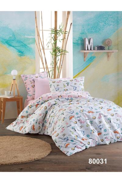 FAAL Reversible, Single Duvet Cover Set, 100% Cotton, pink-blue
