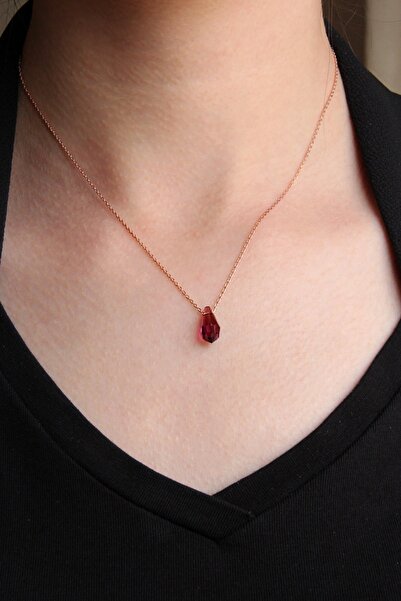 Argentum Concept 925 Ayar Gümüş Zincirli Mor Kristal Kolye - N092301