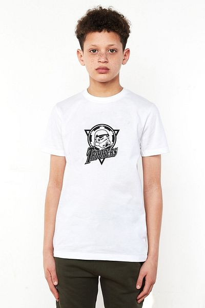 QIVI Tricou cu imprimeu unisex pentru copii alb Troopers