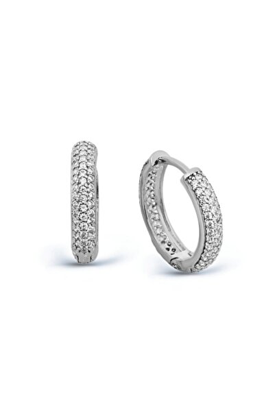 Argentum Concept 925 Ayar Gümüş Zirkon Taşlı Halka Küpe - K022201