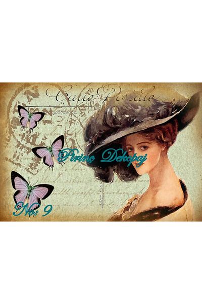 LİNEART Brass Decopage Paper No:9