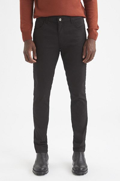 DeFacto Men's Black Slim Fit Stretchy Gabardine Fabric Trousers S3636AZ21AU