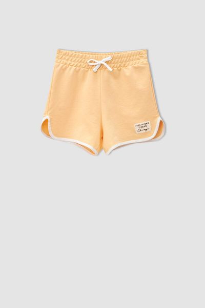 DeFacto Girls' Printed Elastic Waisted Shorts