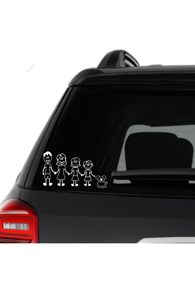 TSC Autocolant de familie Mamă Tată Copii și Câinii Auto Pastă