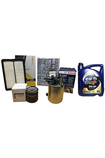 Bosch Renault Kadjar 1.5 Dci Yağ Bakım Filtre Seti (2015-2018) Elf 5w30