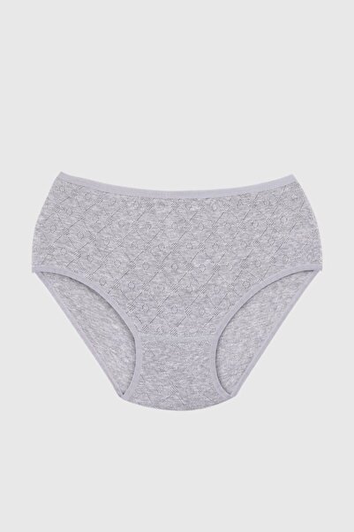 Ceylanoğlu 6lı Gri Transferli Ribana Kadın Külot