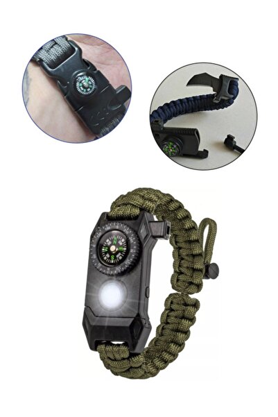 SPRENDA 20 Kritik Işlevli Hayatta Kalma Bilekliği Bıçaklı Pusulalı Ateş Başlatıcılı