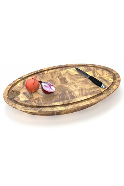 INTERBUILD REAL WOOD Interbuild Masif Meşe, End Grain,samurai Oval Doğrama Ka...