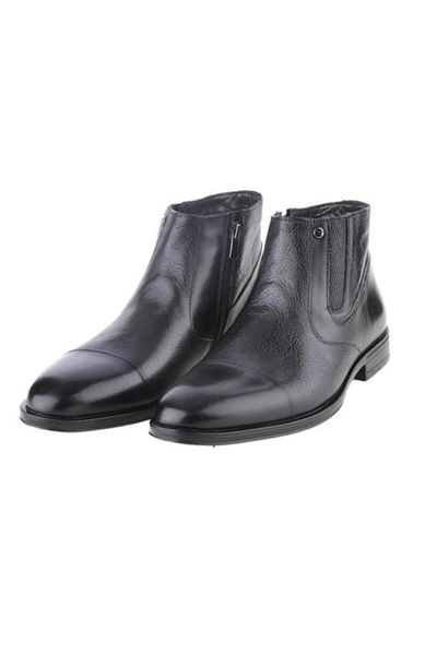 Pierre Cardin Ανδρικές μαύρες μπότες από γνήσιο δέρμα 11925251