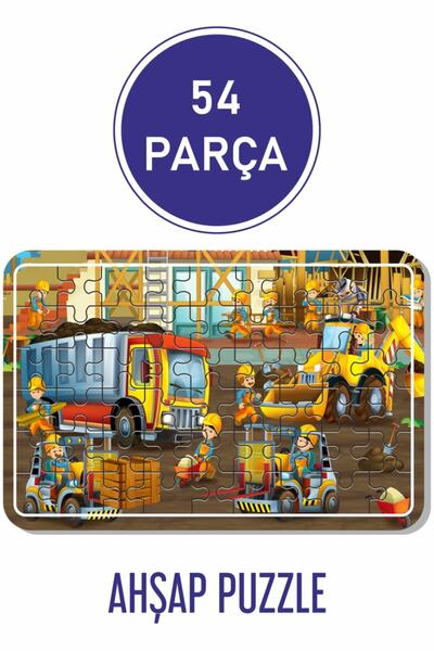 Baskı Atölyesi 54 Parça Ahşap Puzzle Iş Makineleri Ve Çalışanlar