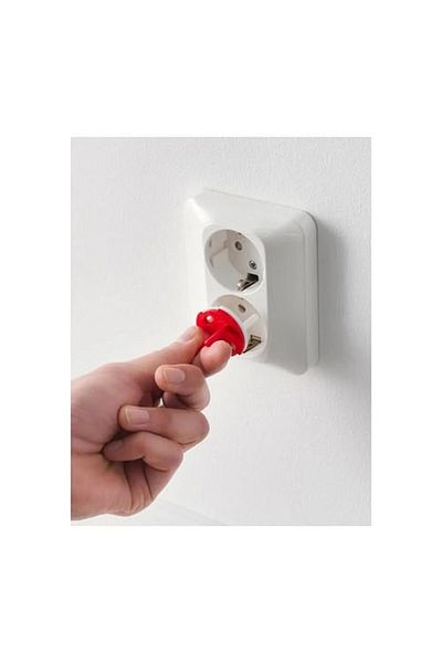 IKEA 12 Ikea Kids Plastic Sockets - 2.8 cm White Lock Base