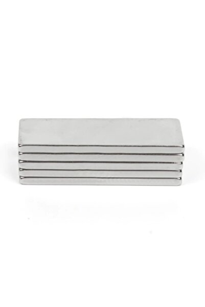 Dünya Magnet 5 Adet, Köşeli Neodyum Mıknatıs, Süper Güçlü, 30mm X 10mm X 2mm
